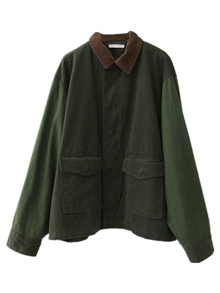 Women's Olive Green Oversized Utility Jacket
