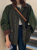 Women's Olive Green Oversized Utility Jacket